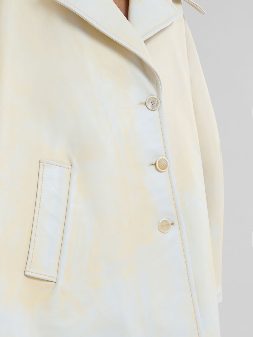 LIGHT YELLOW LEATHER CAPE - 5