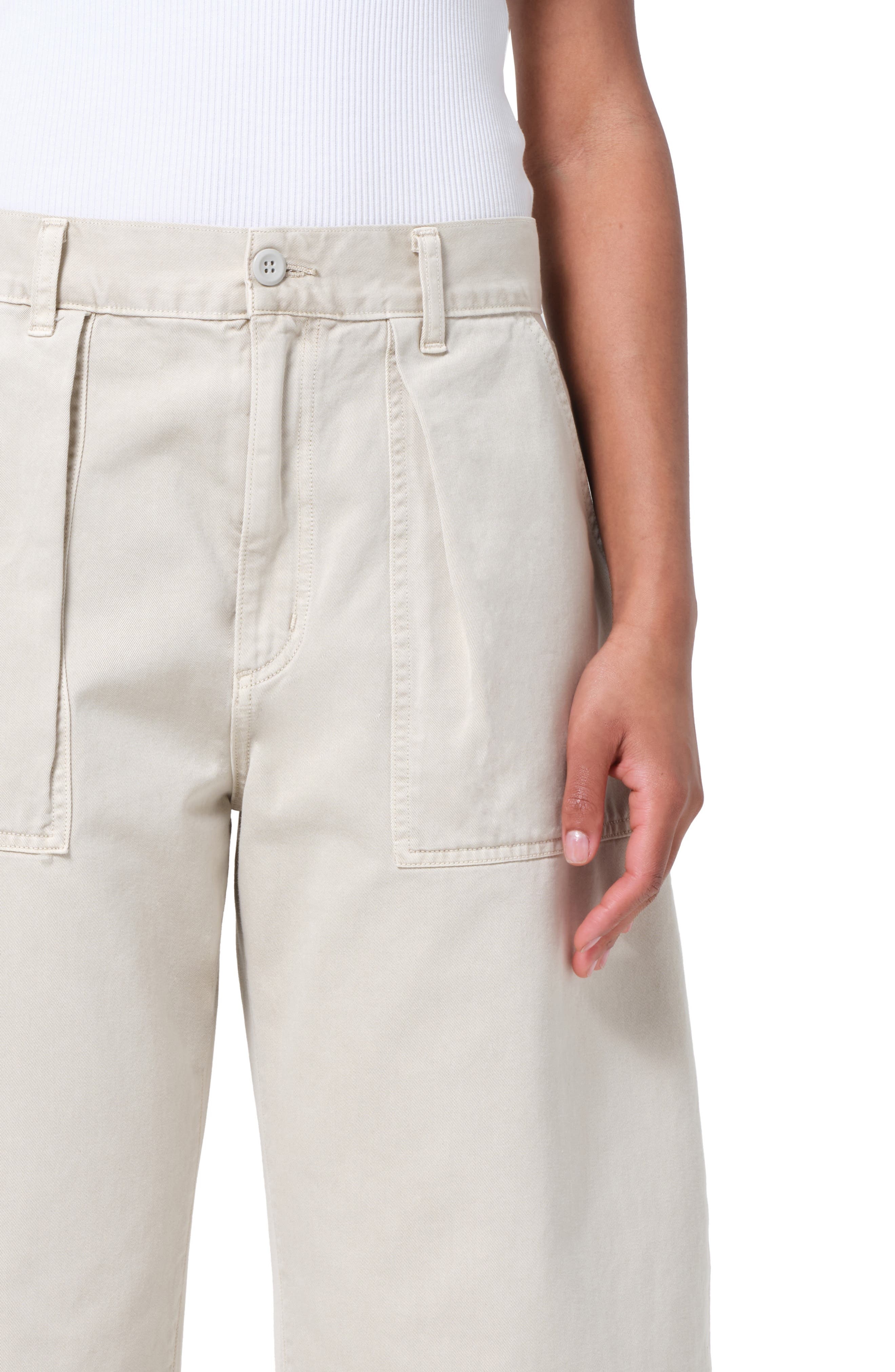 AGOLDE Sefton Pleated High Waist Barrel Twill Pants in Comb at Nordstrom - 4