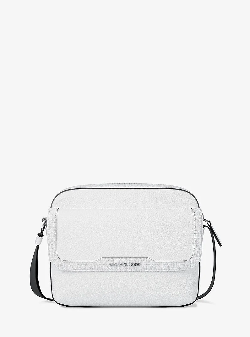 Cooper Medium Pebbled Leather and Signature Logo Camera Crossbody Bag - 1