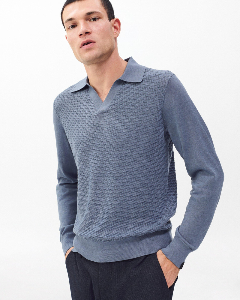 Charles Johnny Collar Wool Polo 2