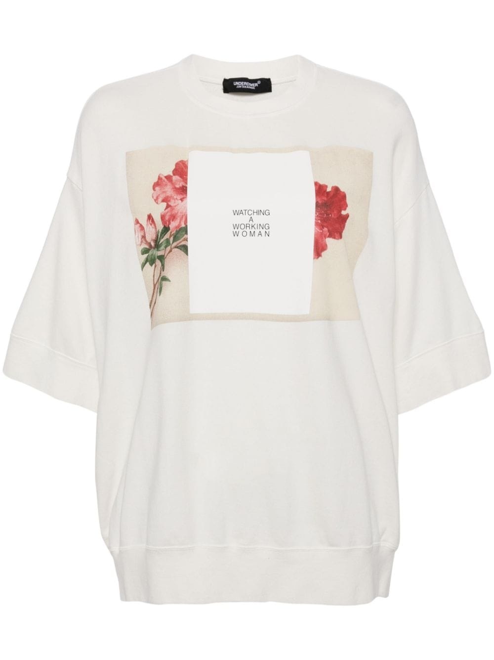 graphic print short sleeves blouse - 1