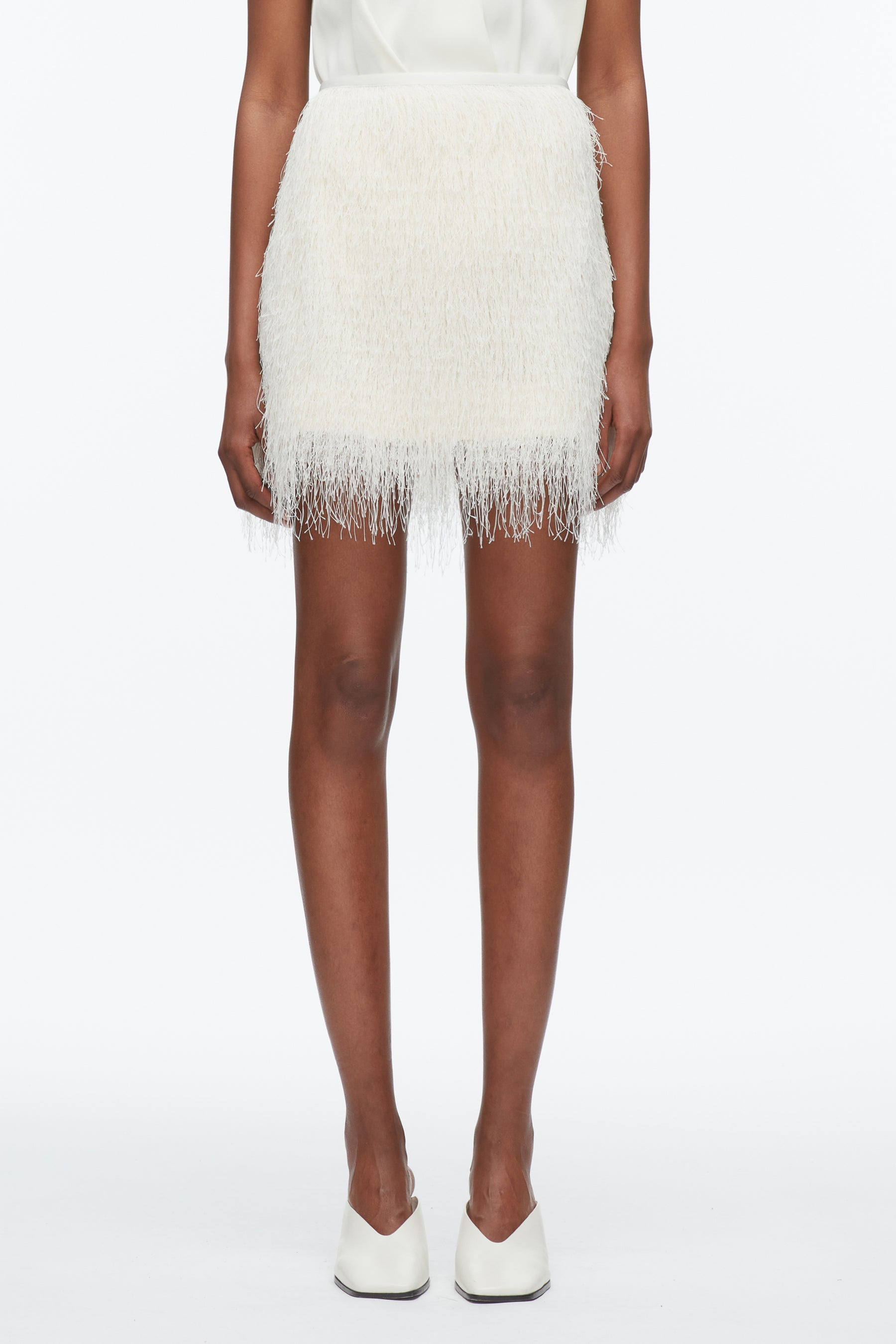 Fringe Mini Slip Skirt - 3