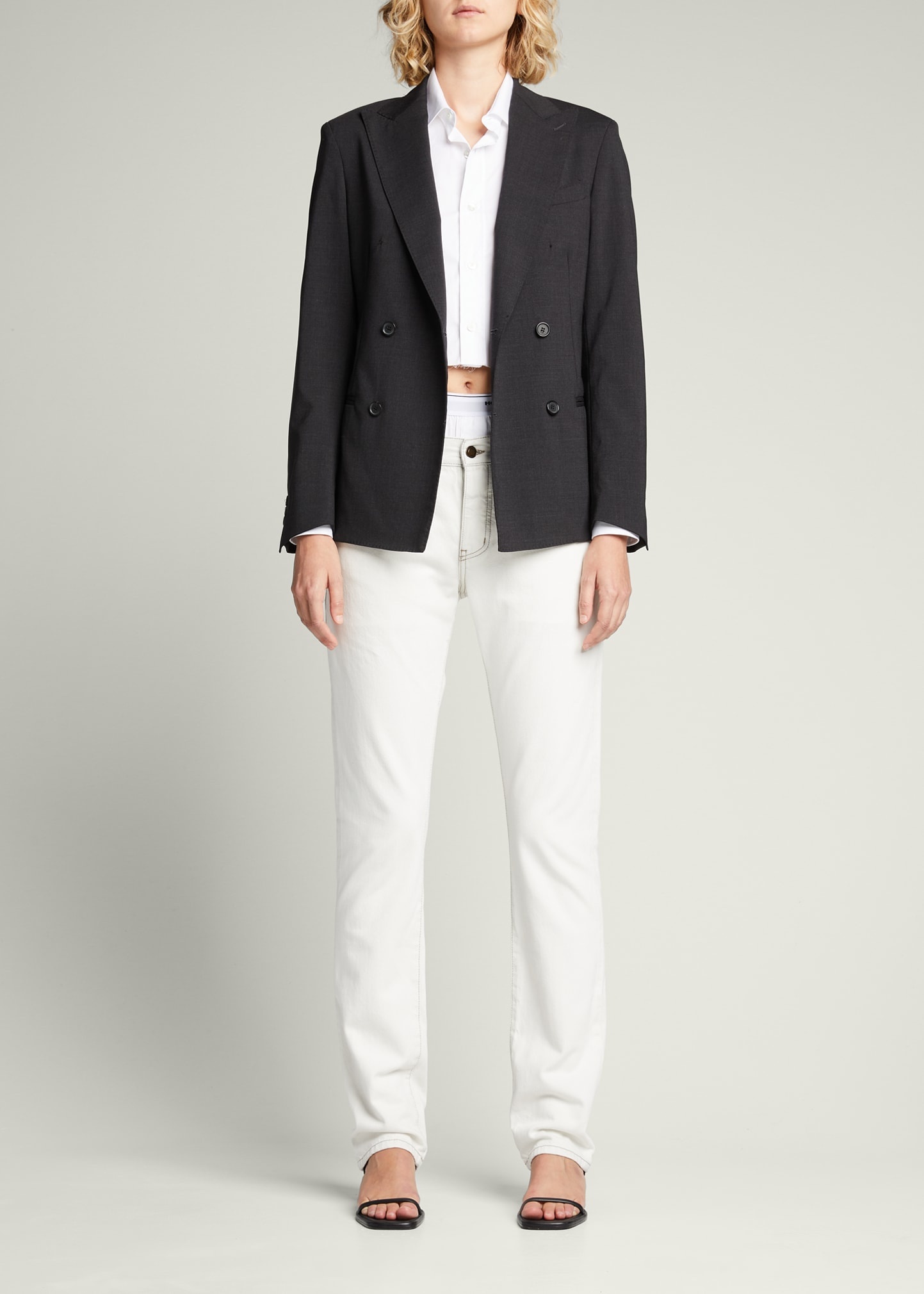 Double-Breasted Wool Blazer - 2