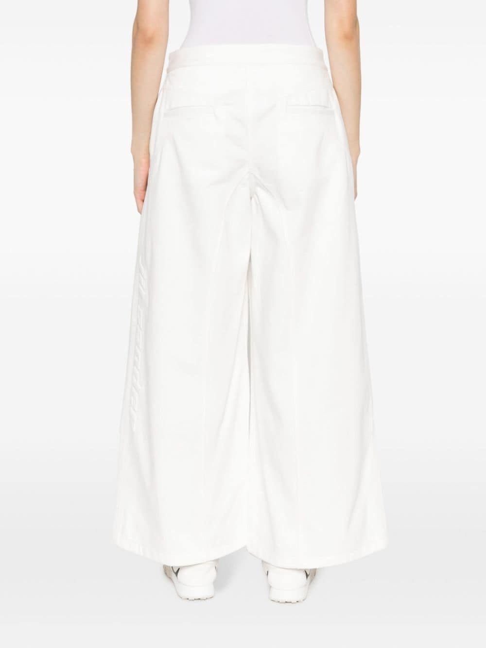 wide-leg cotton trousers - 4