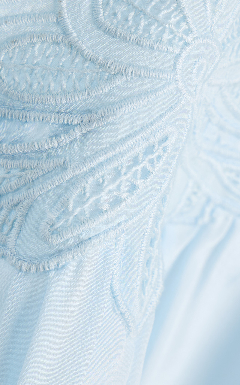 Rosie Lace-Appliquéd Silk Top blue 5