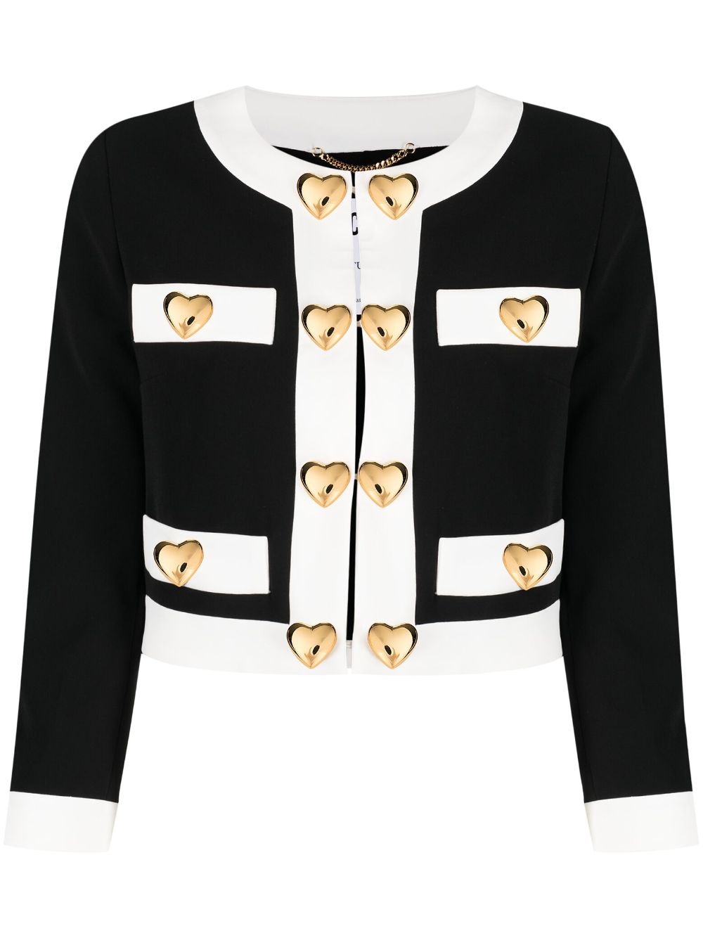 heart-embellished cropped jacket - 1