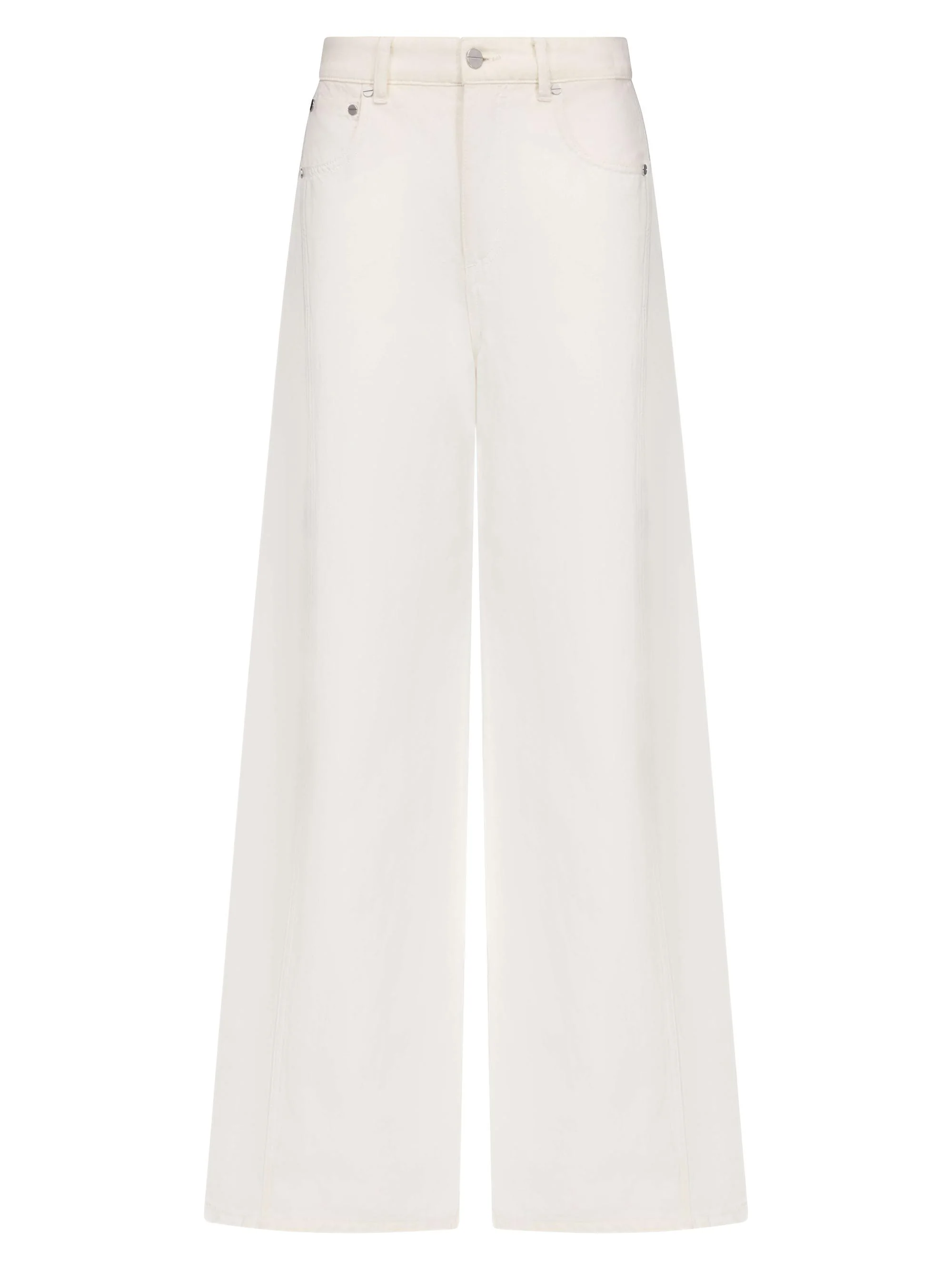 Women's West 11th St Cotton-Linen Wide-Leg Jeans - White - 1