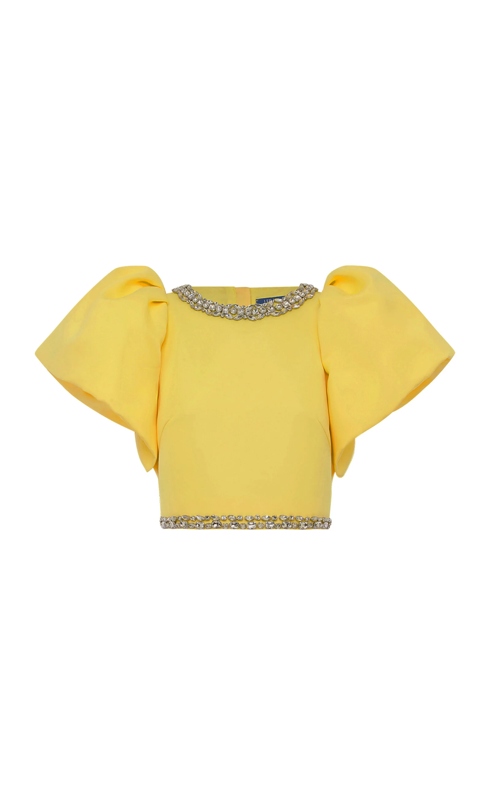 Lucia Embellished Satin Crop Top yellow - 1