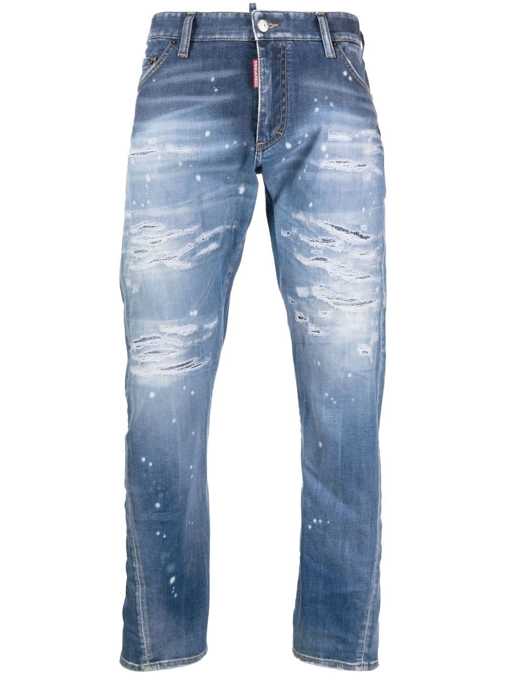 distressed slim-cut jeans - 1