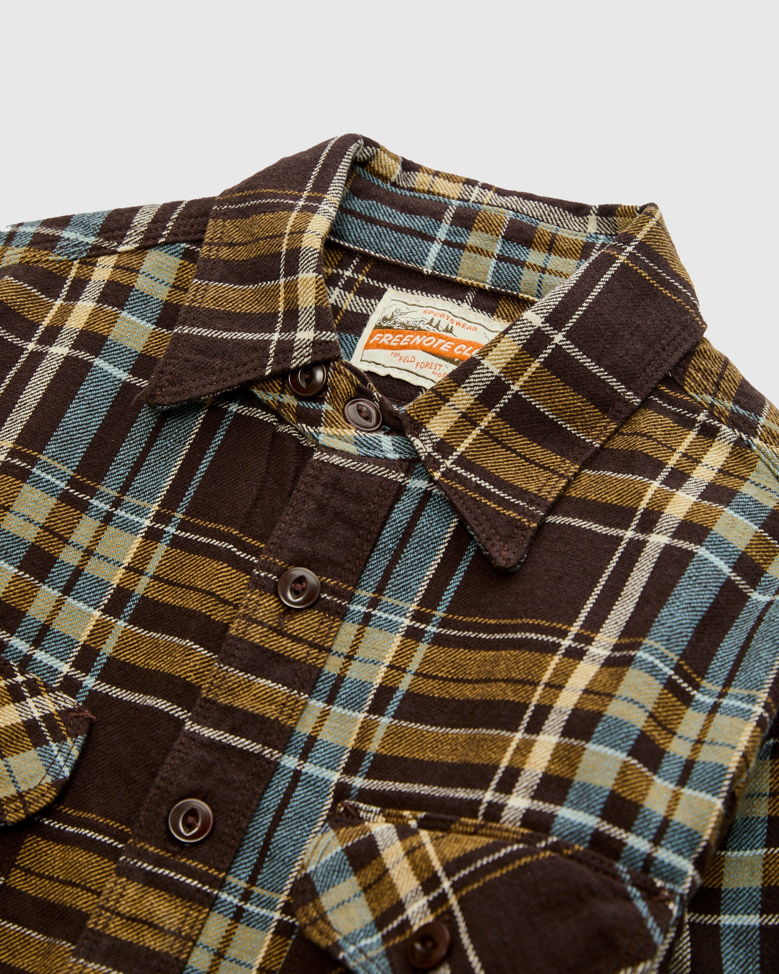 Wells Workshirt in Bark Plaid - 3