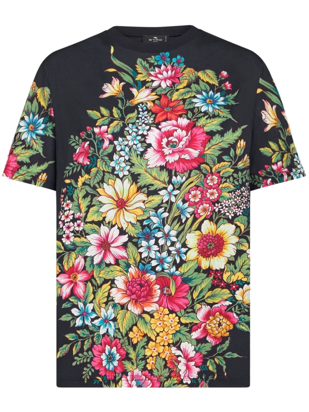 floral-print cotton T-shirt - 1