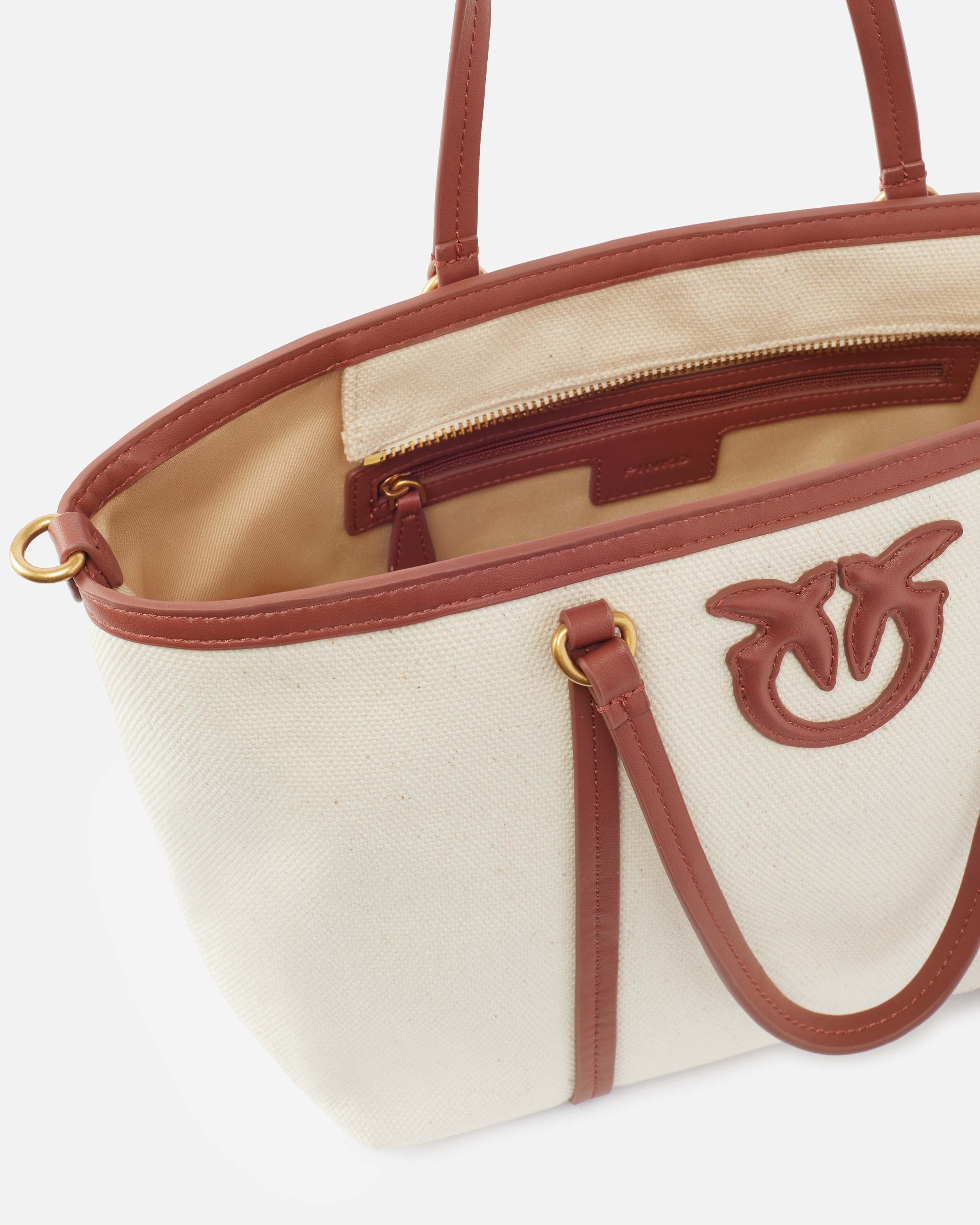 MEDIUM SHOPPER BAG IN RECYCLED CANVAS WITH TWO HANDLES - 4