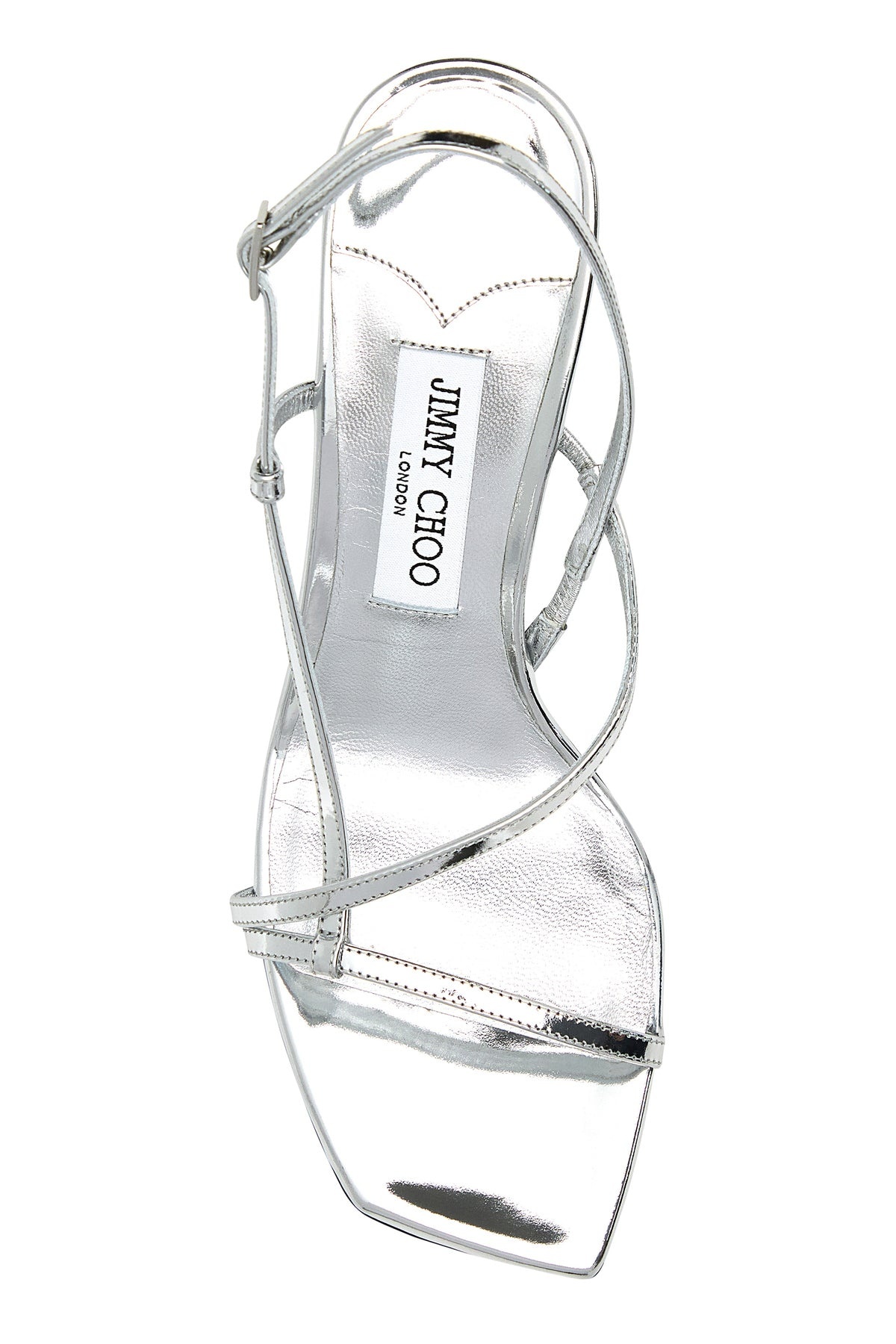 Silver leather Etana 80 sandals - 4