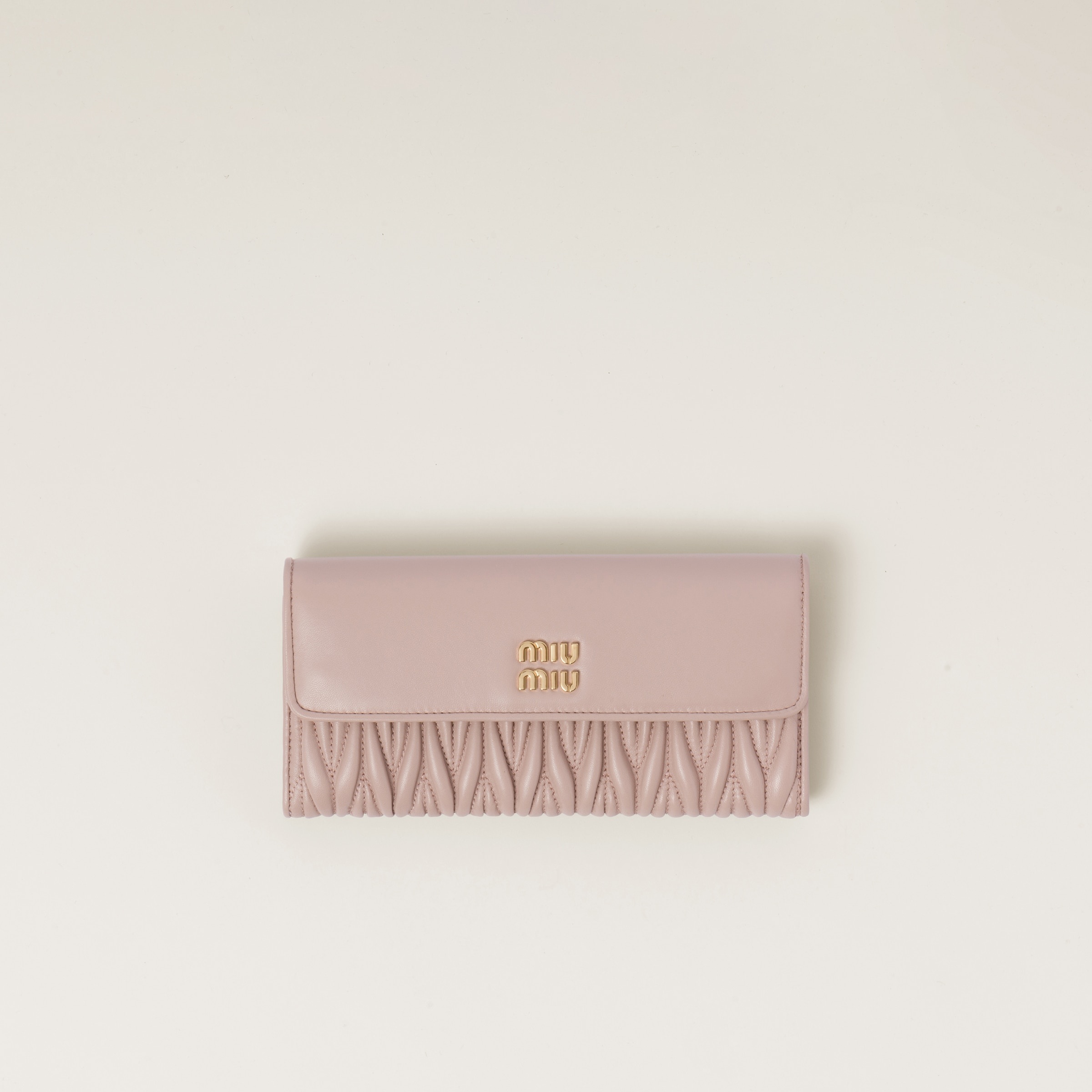 Large matelassé nappa leather wallet - 1
