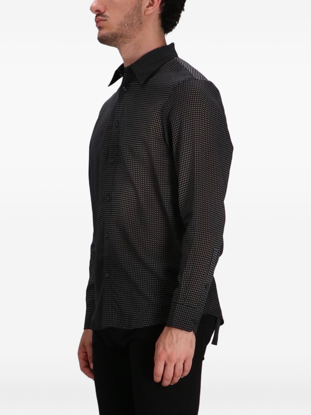 geometric-print long-sleeve shirt - 3