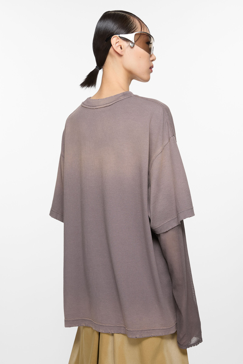 Layered print t-shirt - Dark mauve 3