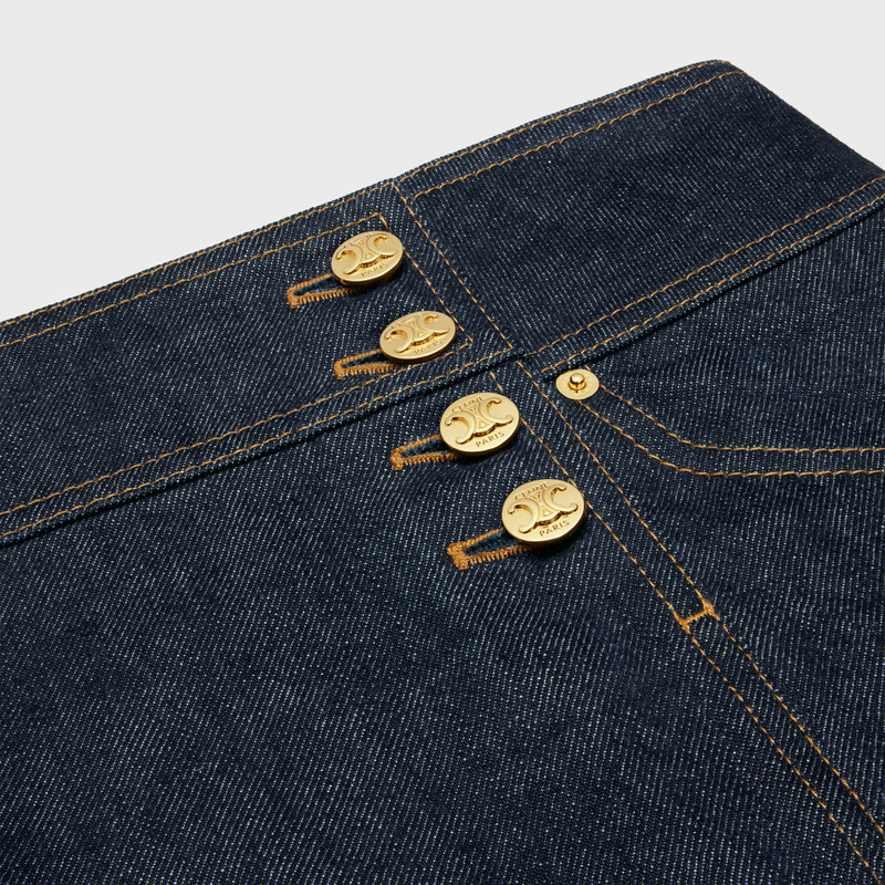 trapeze mini skirt in rinsed wash denim 3