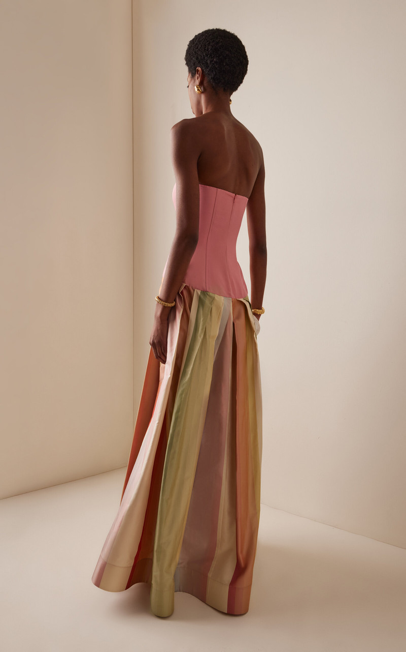 Exclusive Strapless Silk Gown stripe 4