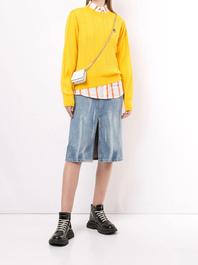 MSGM bleached effect denim skirt outlook