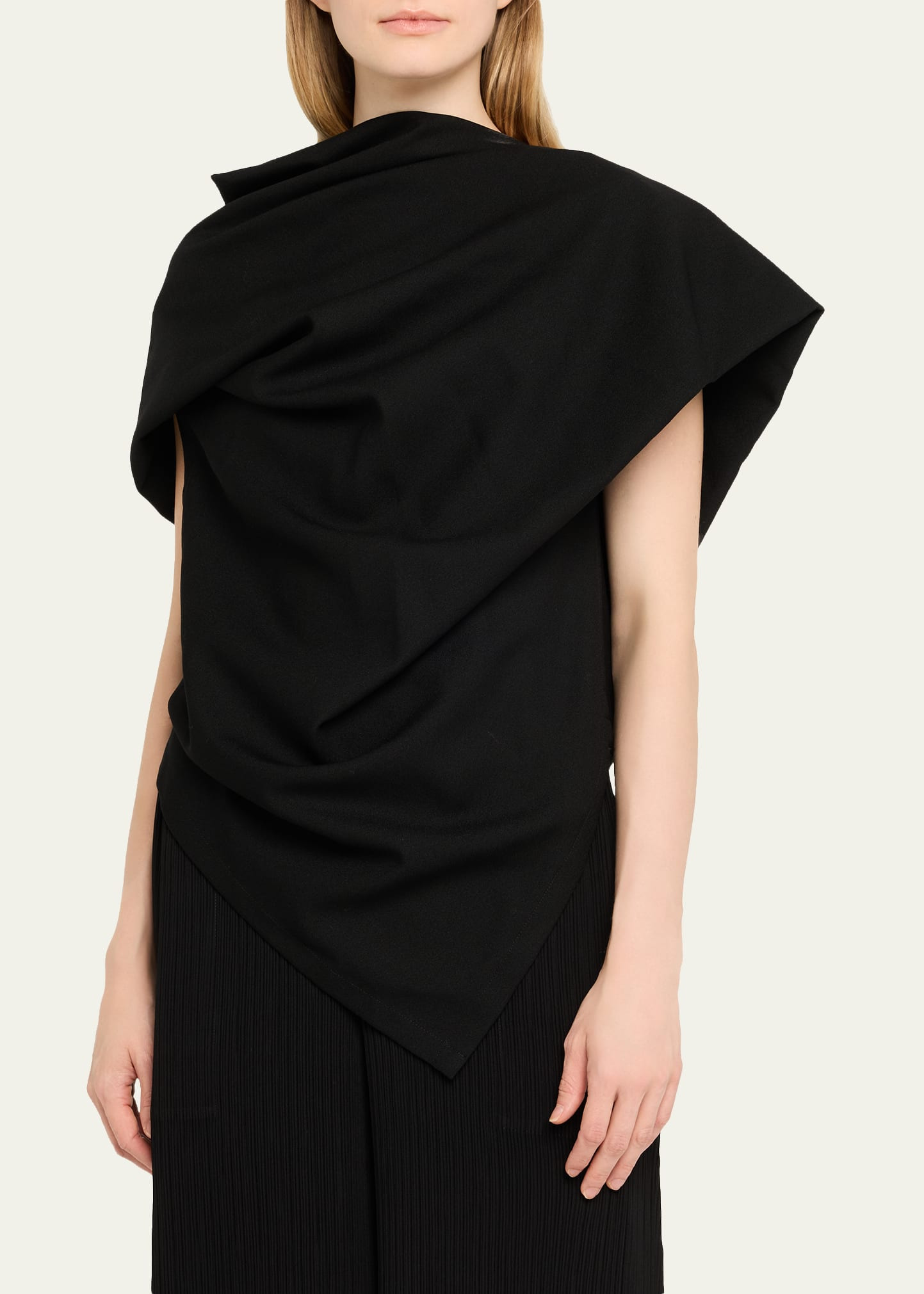 Uni-Form Draped Asymmetric Wool Top - 4