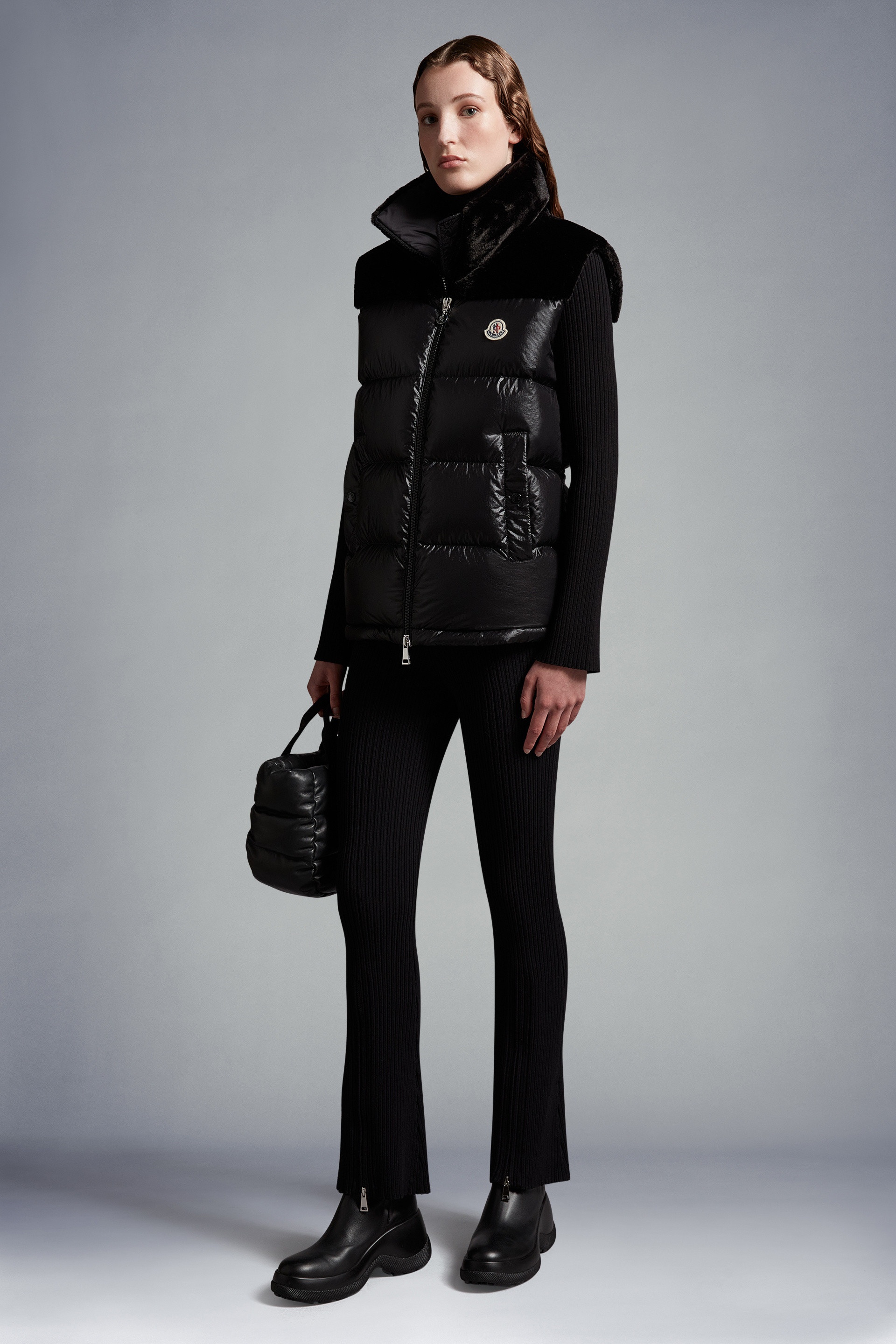 【23AW NEW】MONCLER_women / Lempa ダウンベスト / Black White 23AW NEW】MONCLER_women / Lempa ダウンベスト / Black White
