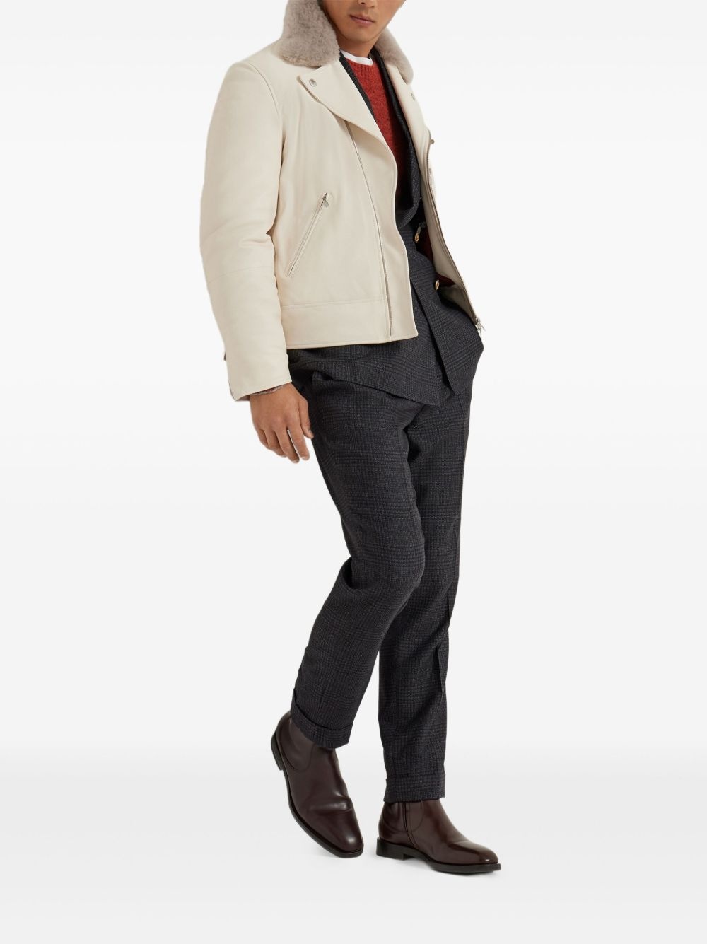 virgin wool-blend straight-leg trousers - 2