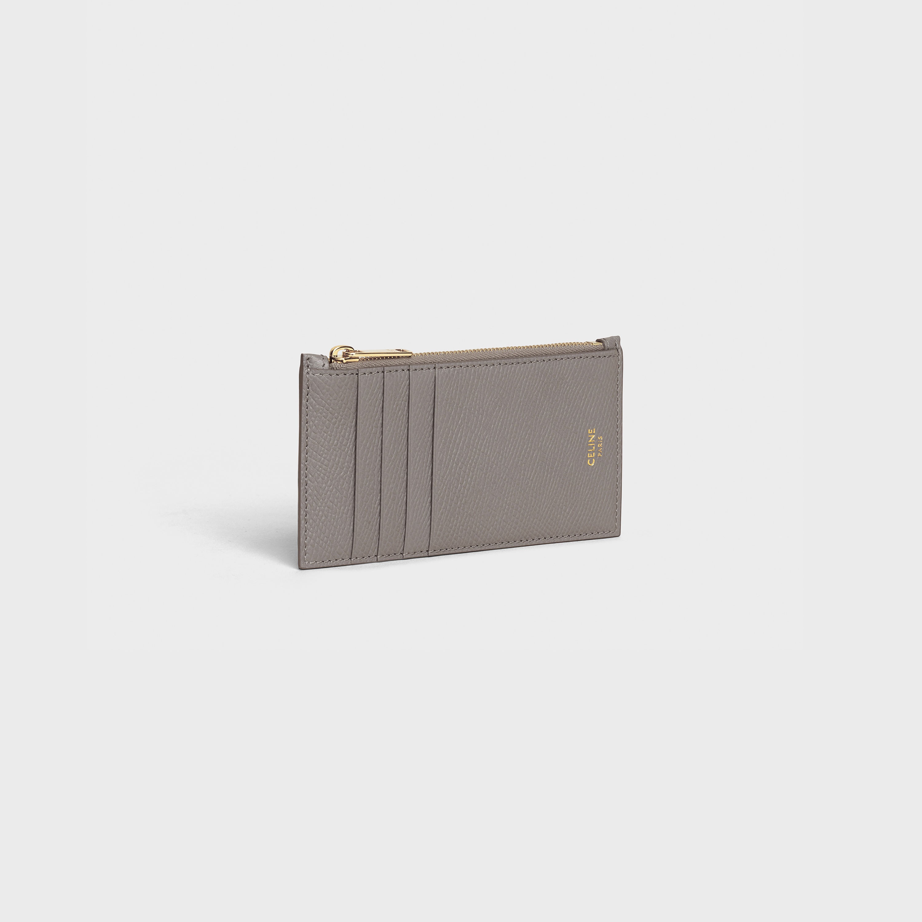 Zipped compact card holder in Grained calfskin - 2