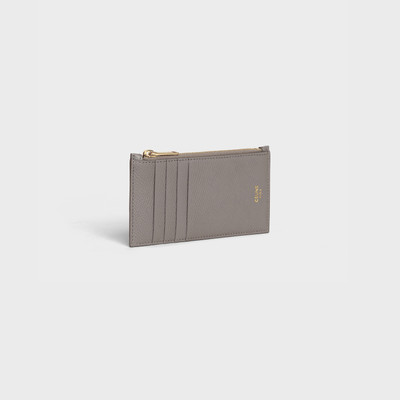 CELINE Zipped compact card holder in Grained calfskin outlook