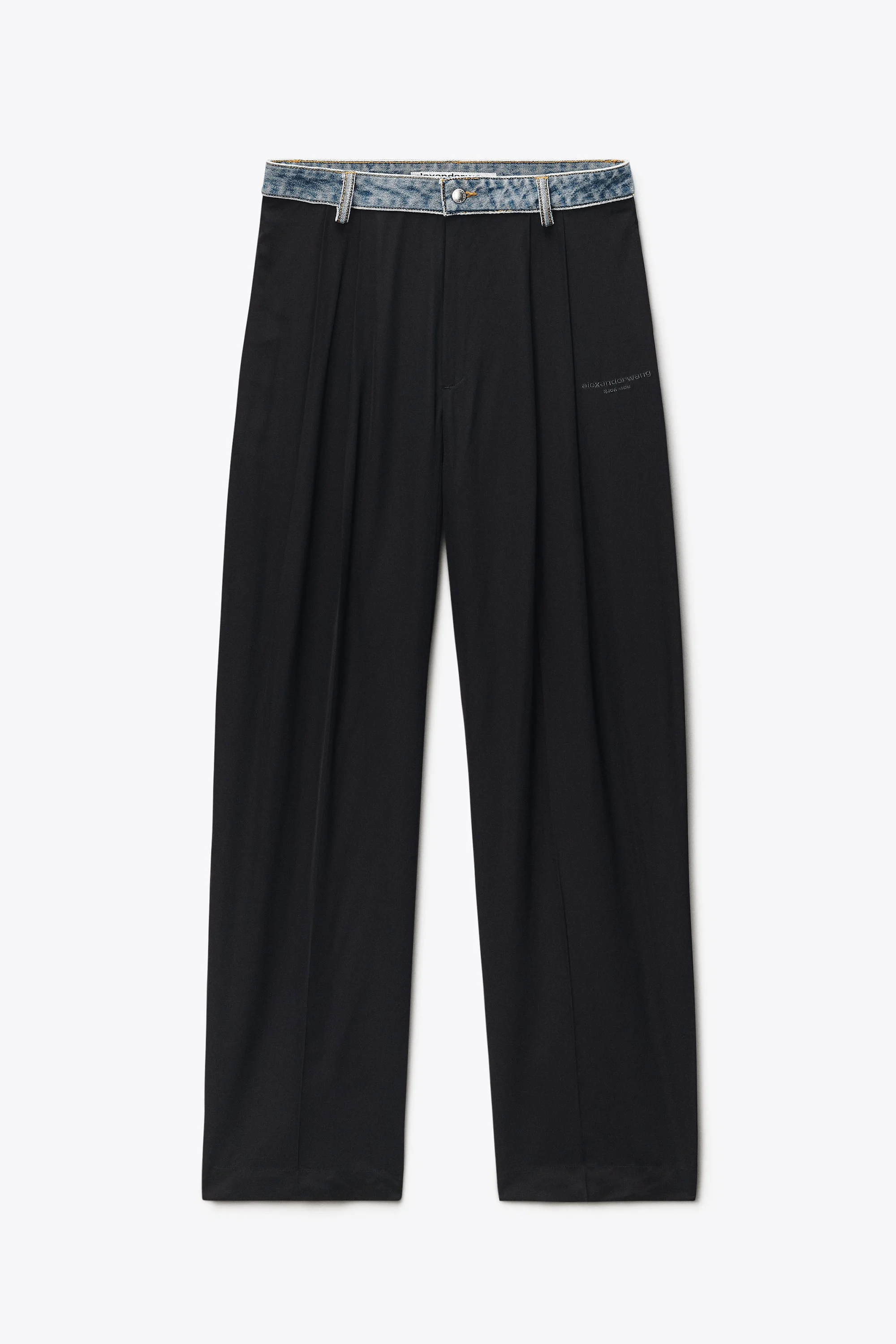 DENIM WAISTBAND MID-RISE PANT - 1