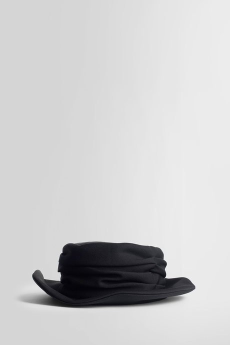 Yohji yamamoto women's black gabardine drape cloche - 1