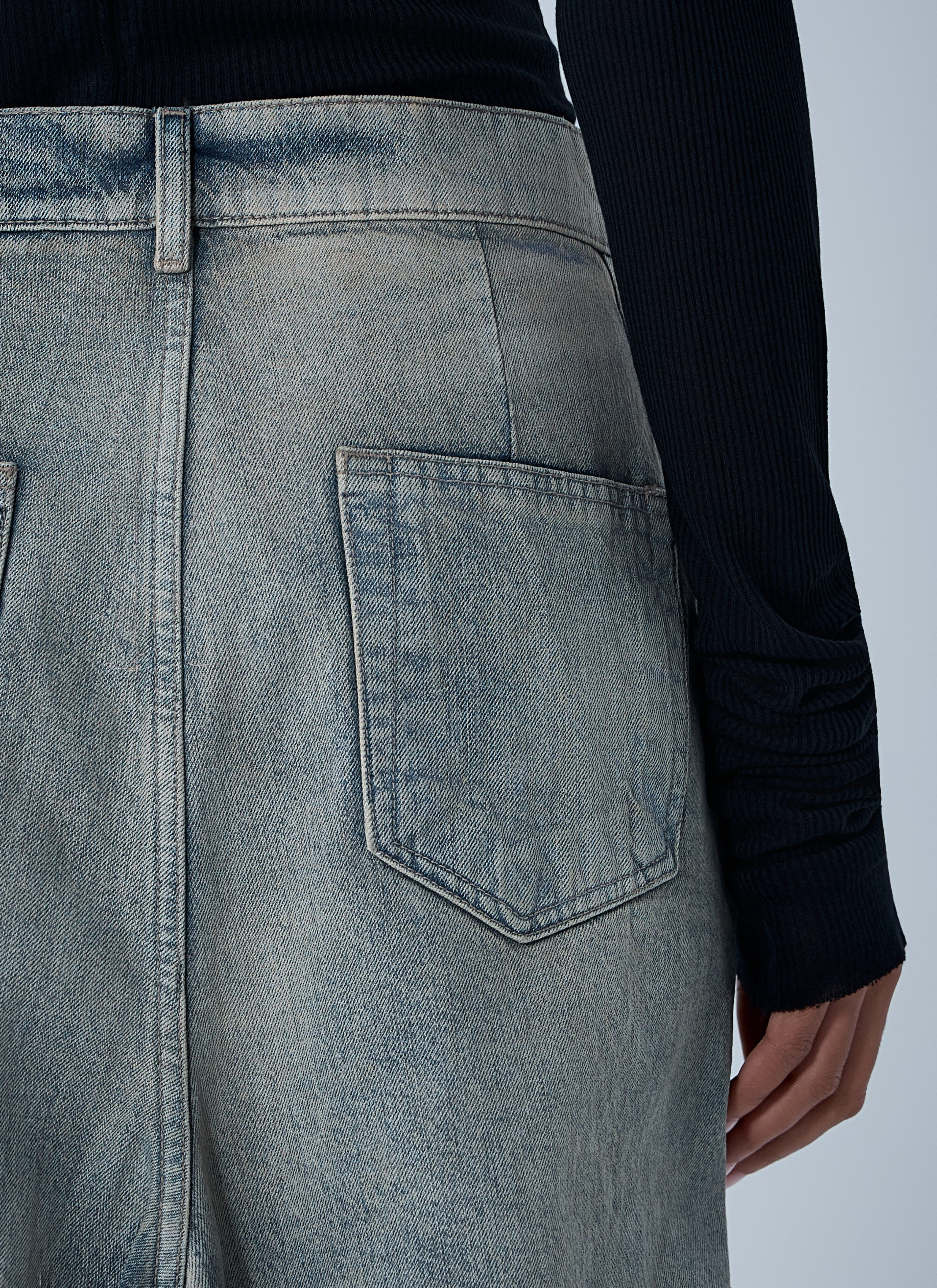 Rick Owens Women Slivered Denim Skirt - 6