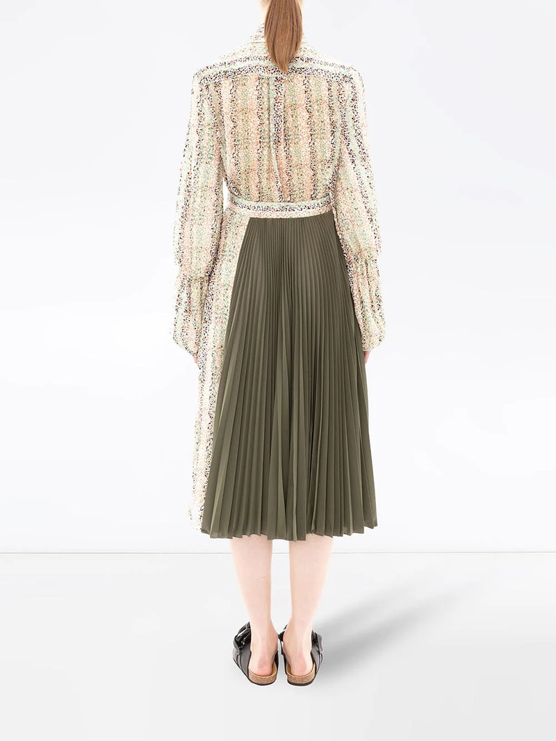 pleated contrasting panel midi skirt 4