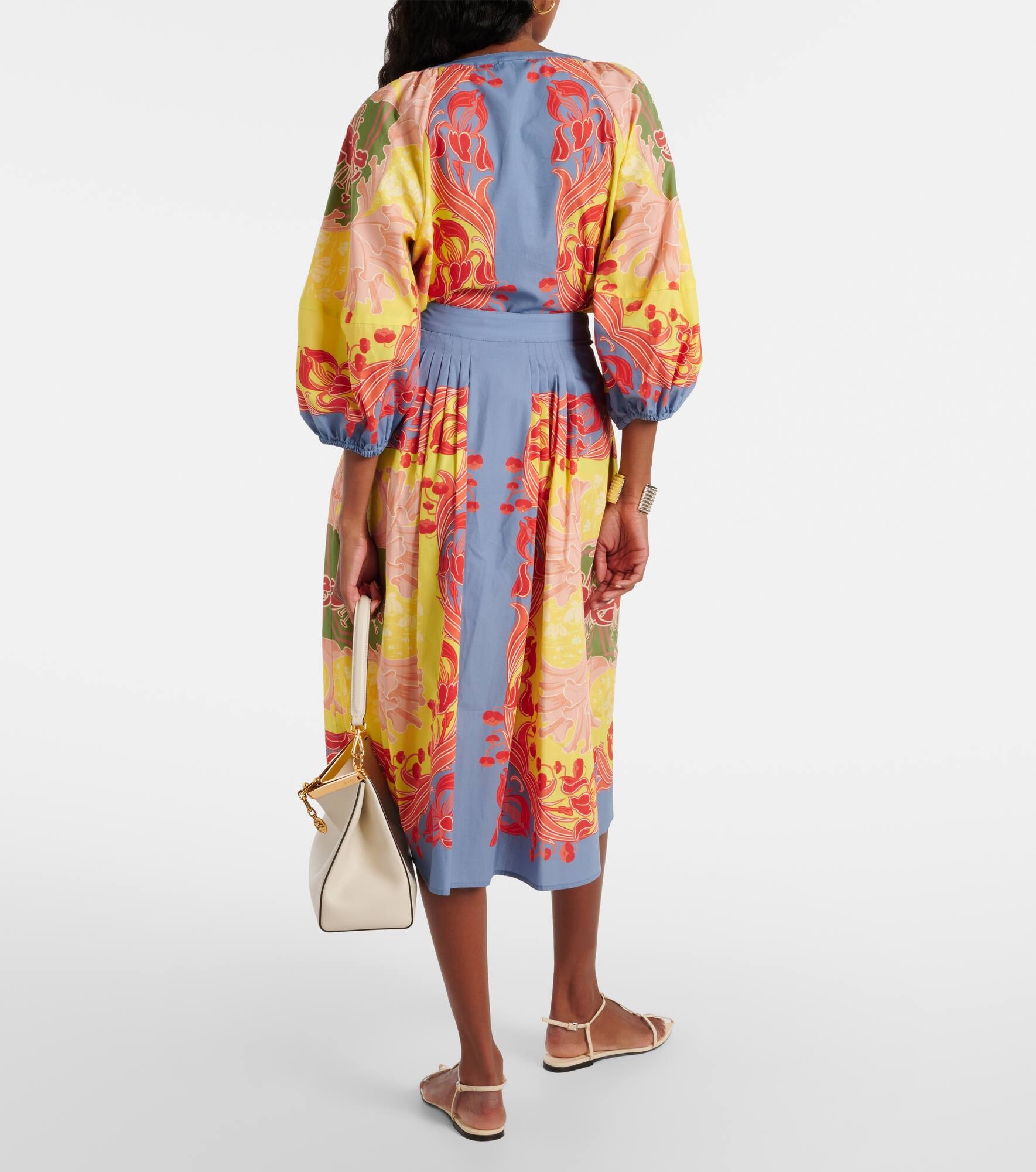 Printed cotton poplin midi skirt - 3