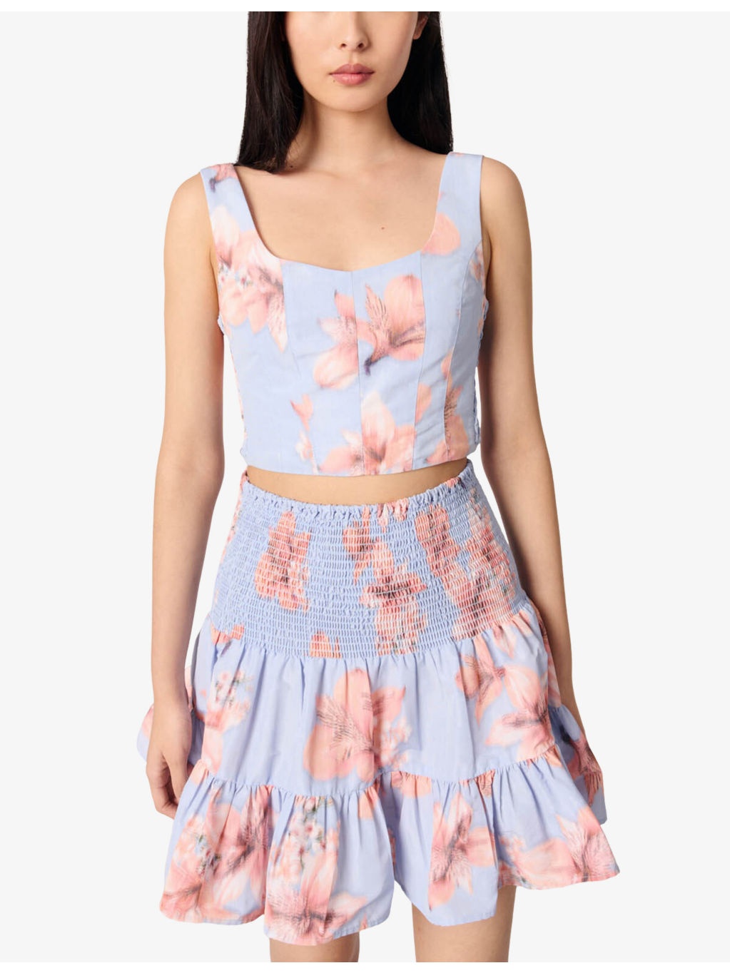 Floral-Print Elasticated-Waist Woven Mini Skirt - 3
