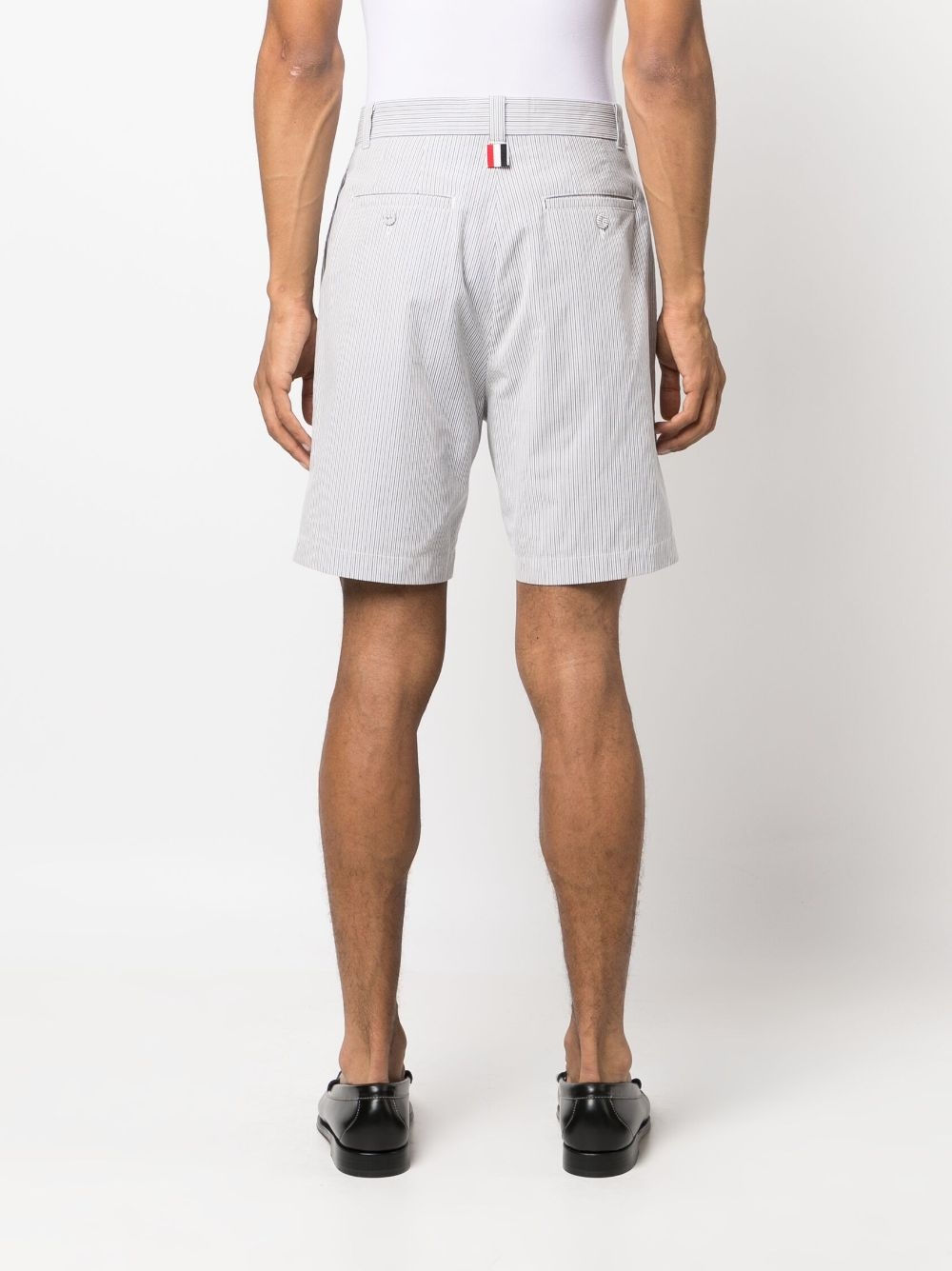 stripe-pattern tailored shorts - 4