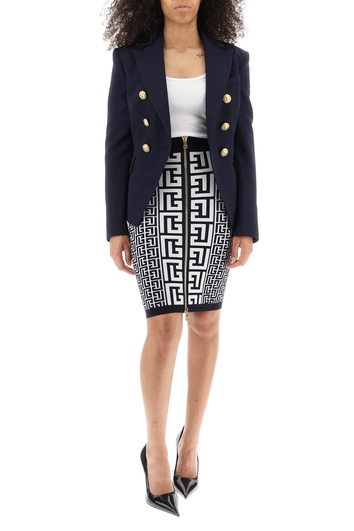 Balmain Pencil Skirt In Monogram Knit - 2