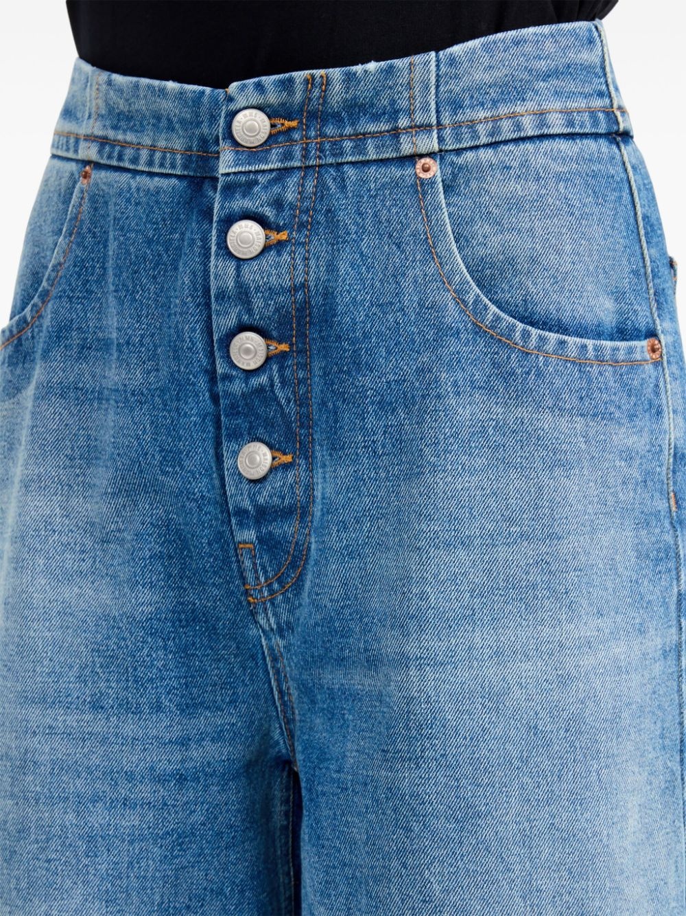 button-up straight jeans - 7