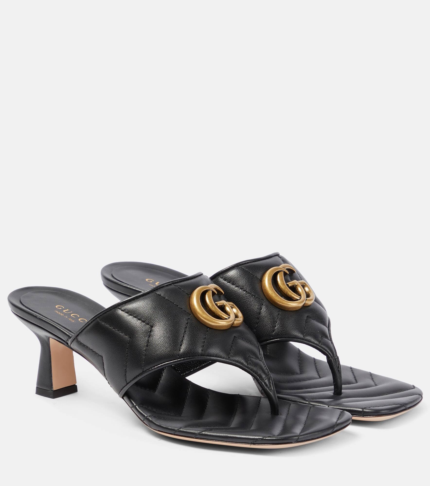 GG Marmont 55 leather thong sandals - 1