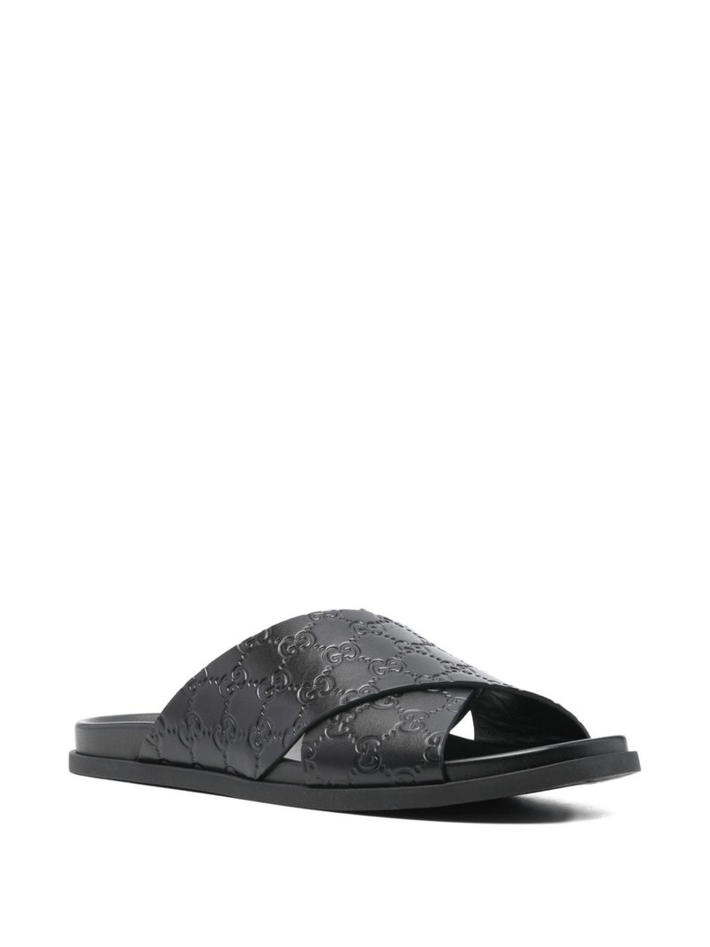 GUCCI Interlocking-G criss-cross flat sandals outlook