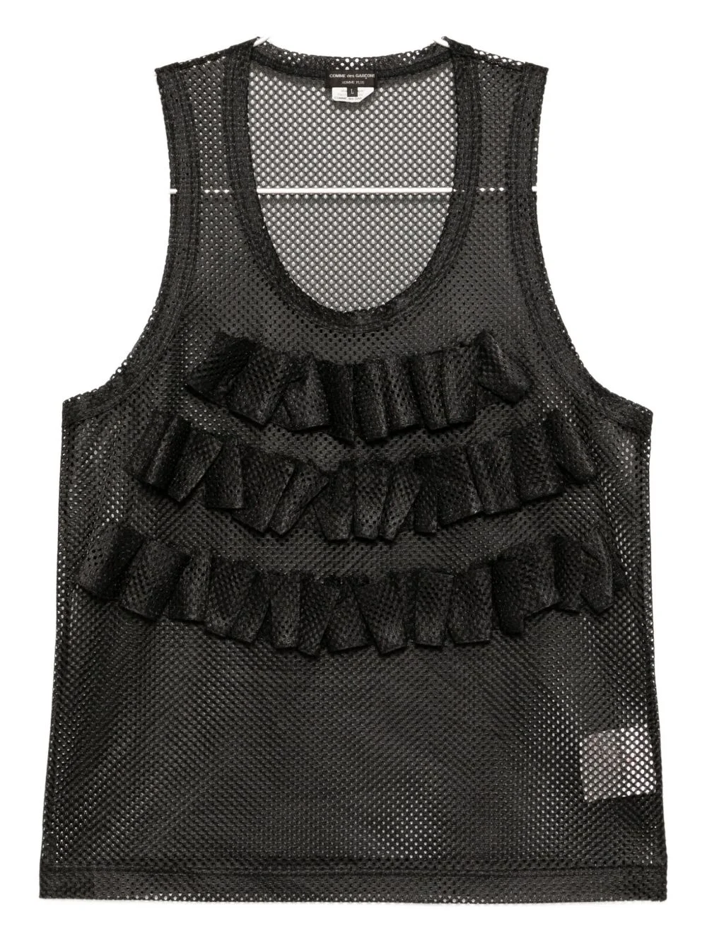 mesh raffled vest - 1