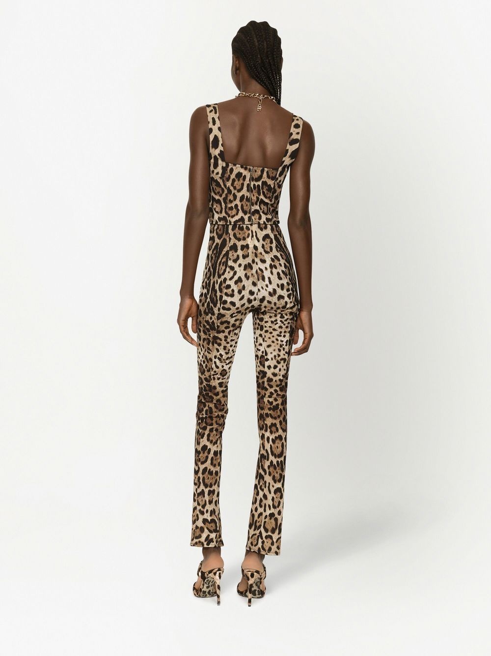 leopard-print flared-leg trousers - 4