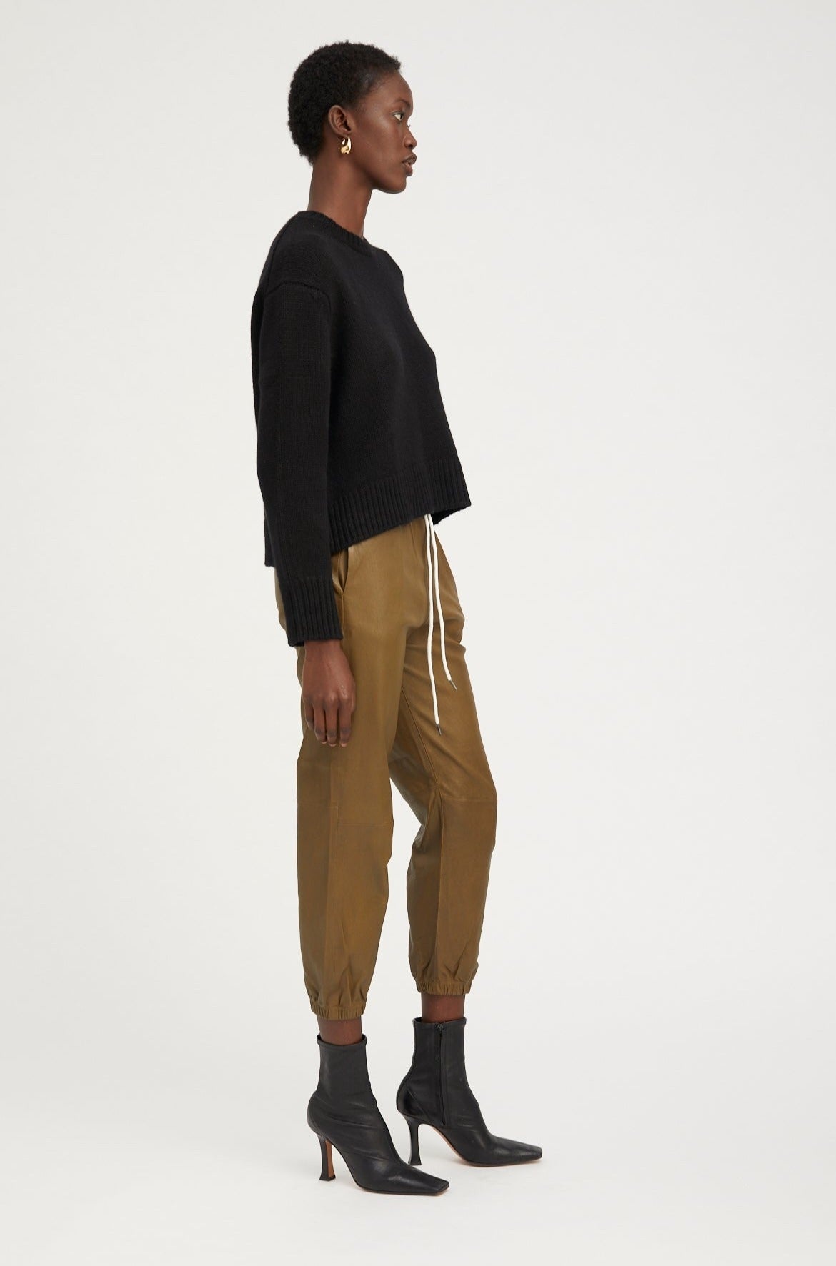 MOSS LEATHER SWEATPANTS - 3