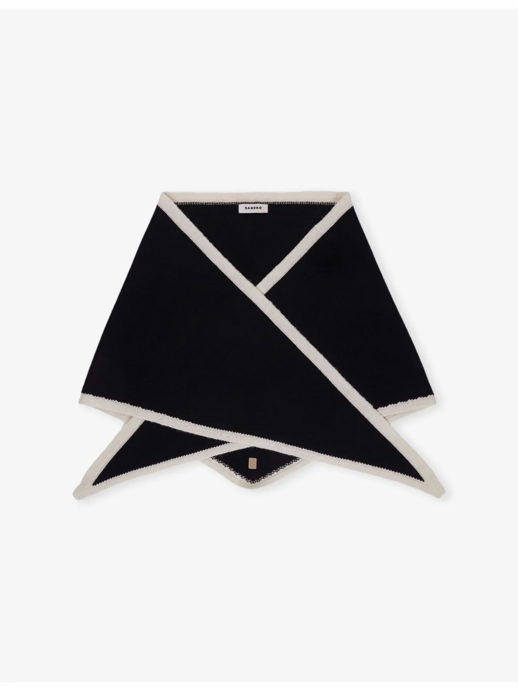 Two-Tone Wool and Cashmere Triangle Scarf - 1