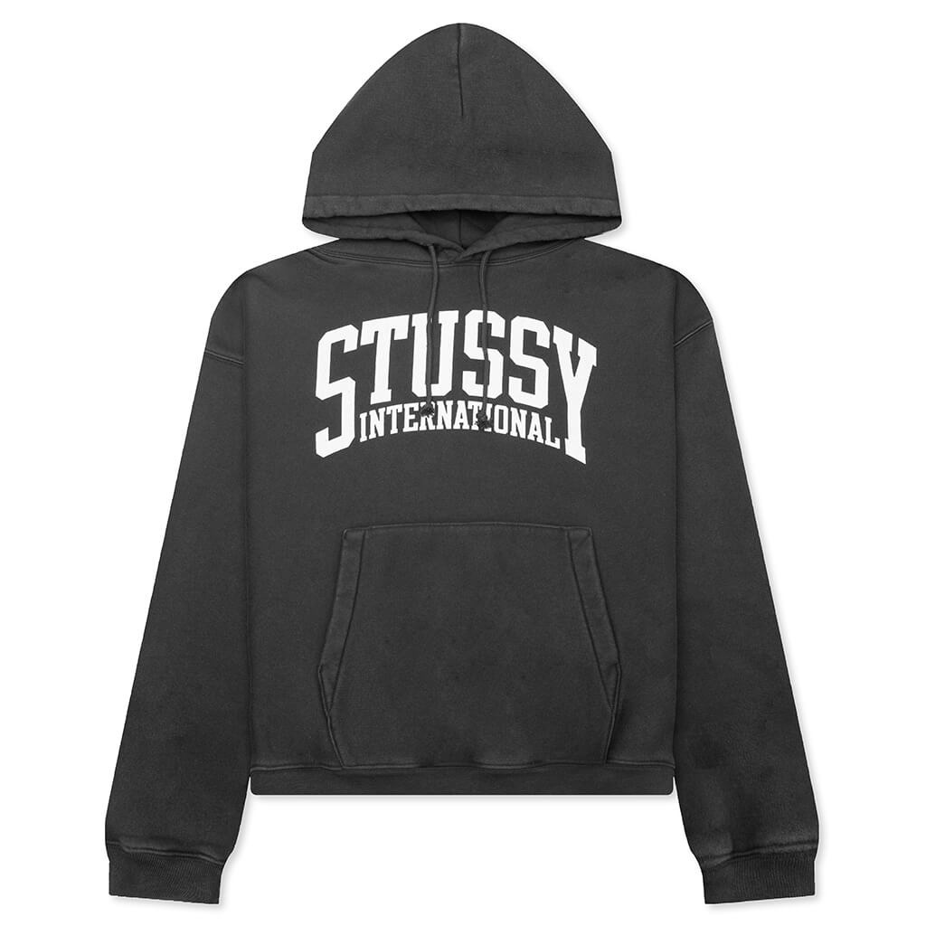 STUSSY INTL RELAXED HOODIE - WASHED BLACK - 1