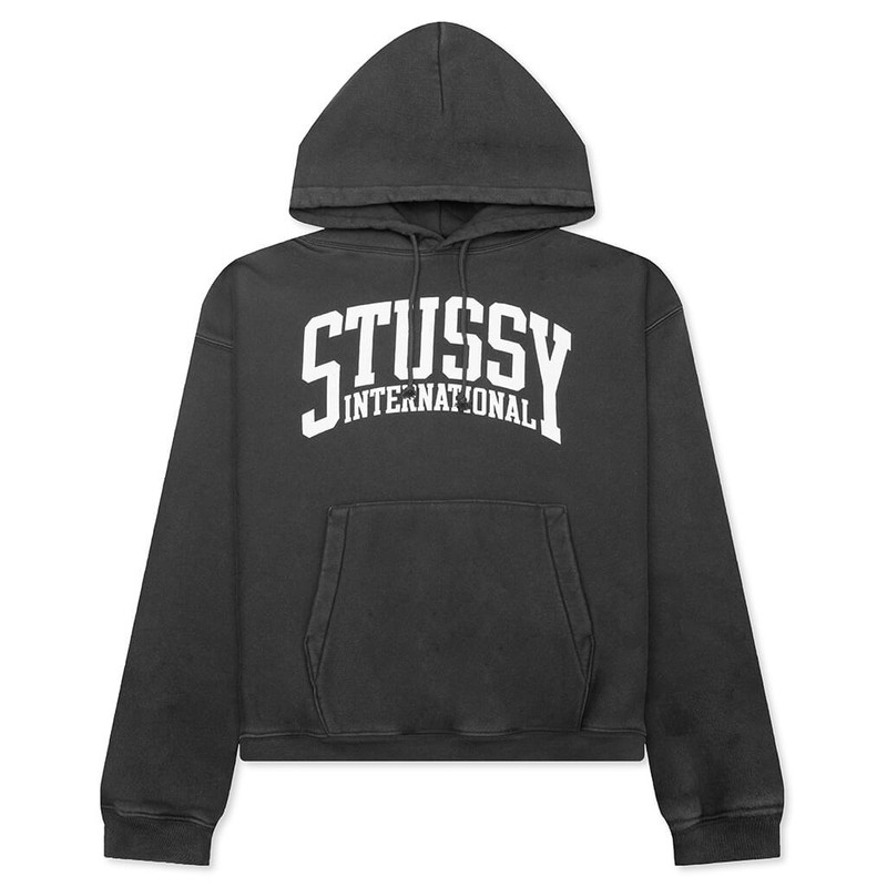 STUSSY INTL RELAXED HOODIE - WASHED BLACK - 1