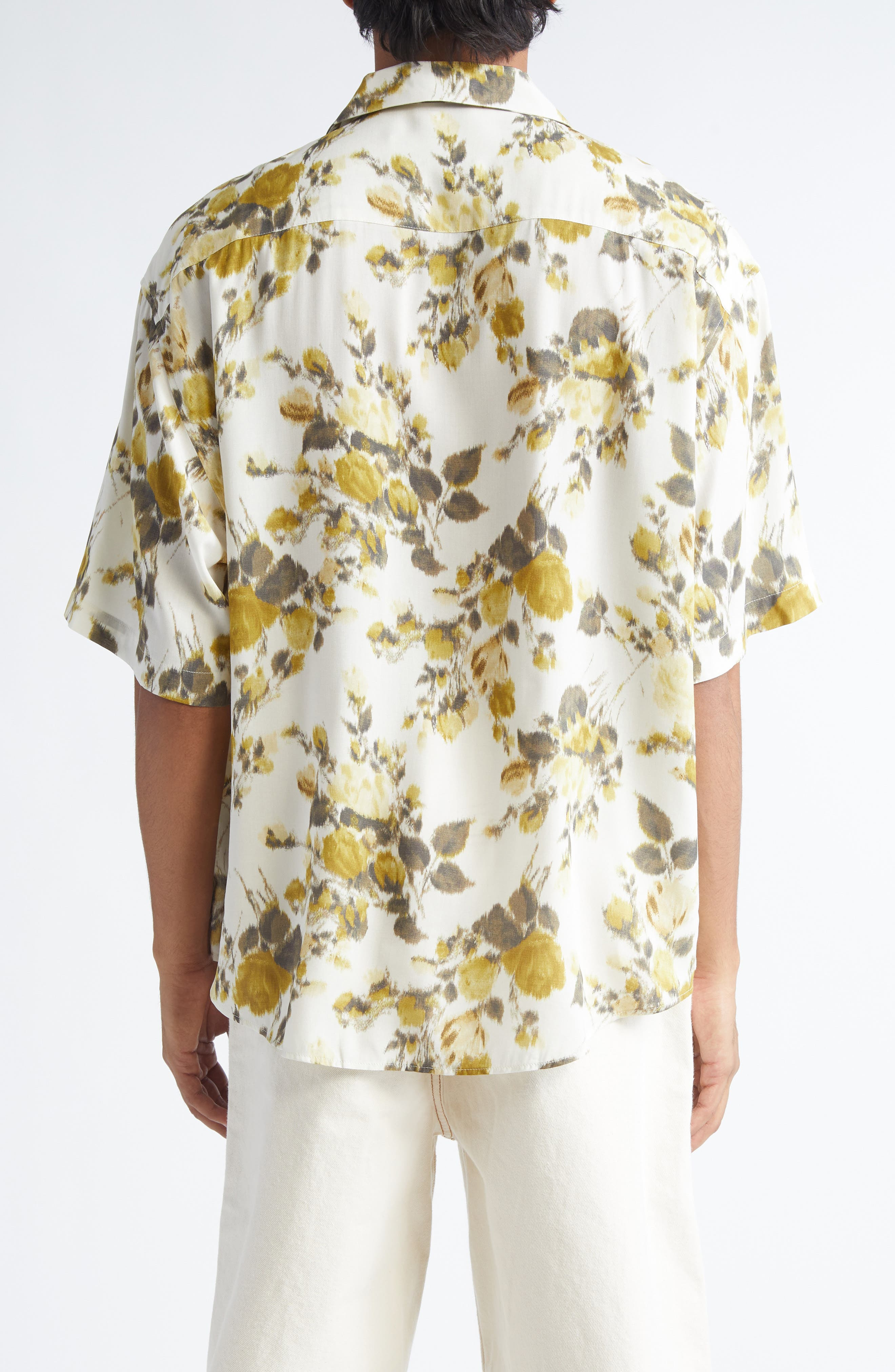 AMI PARIS Floral Print Camp Shirt in Anis/Ivoire at Nordstrom - 2