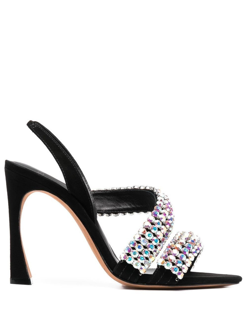 crystal-embellished leather sandals 1