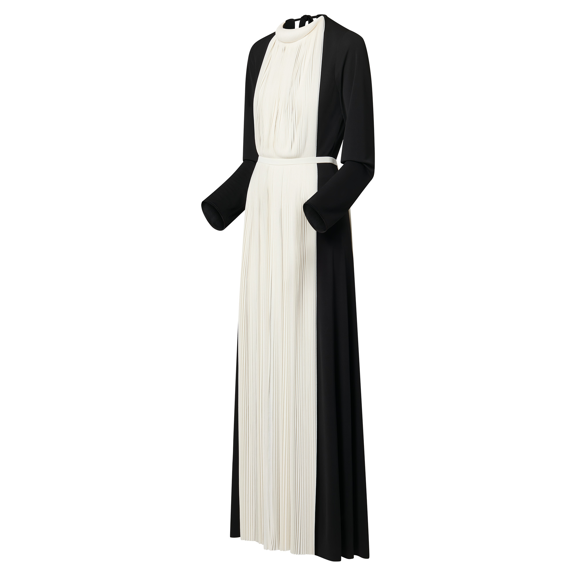 Graphic Pleated Accent Gown - 2
