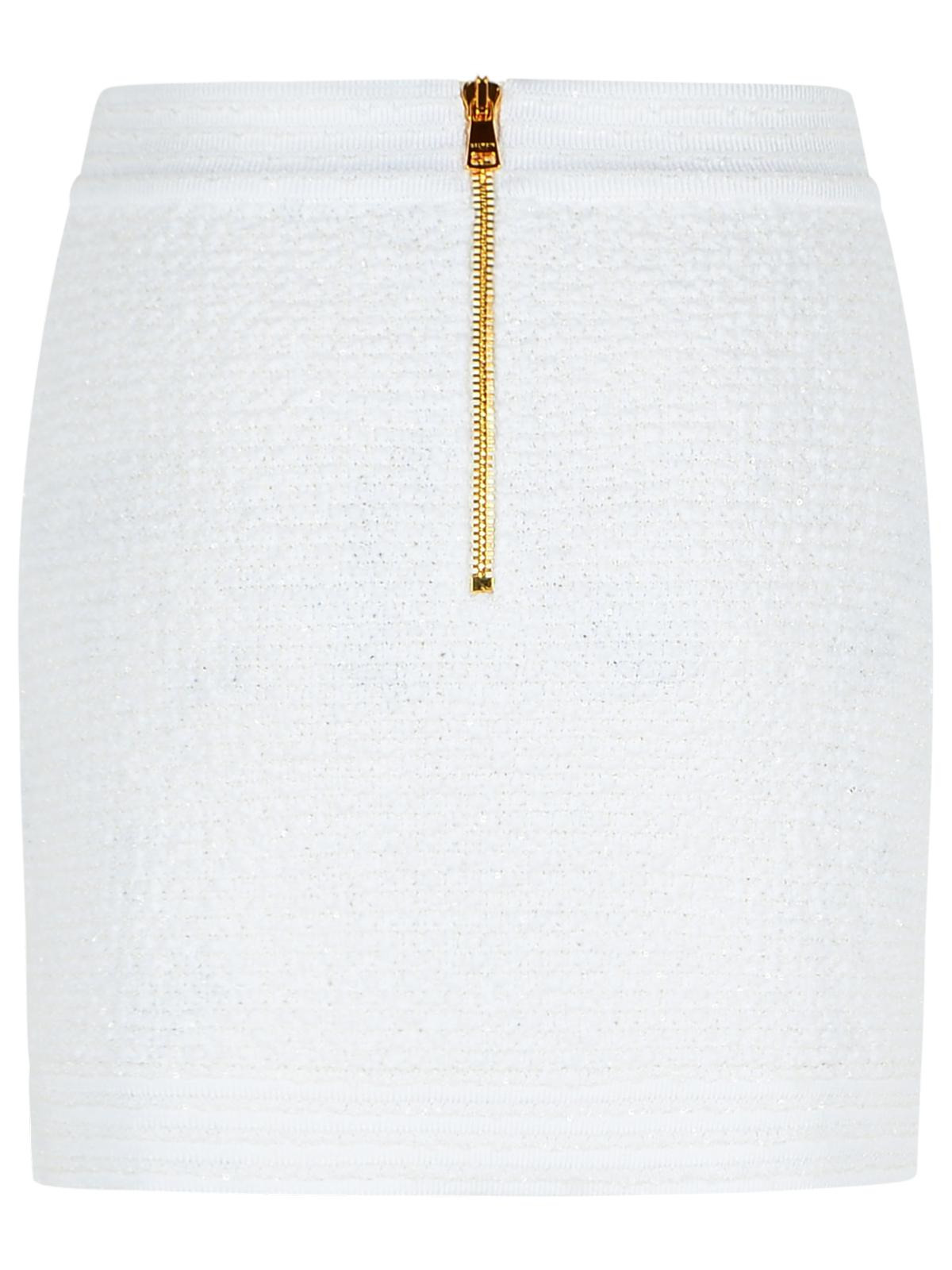Balmain White Cotton Blend Miniskirt Women - 3