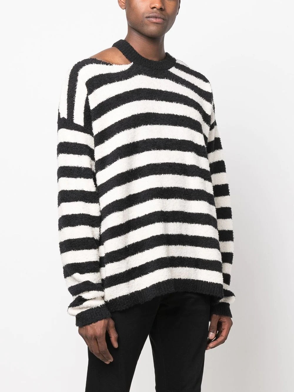 striped cut-out detail jumper - 3